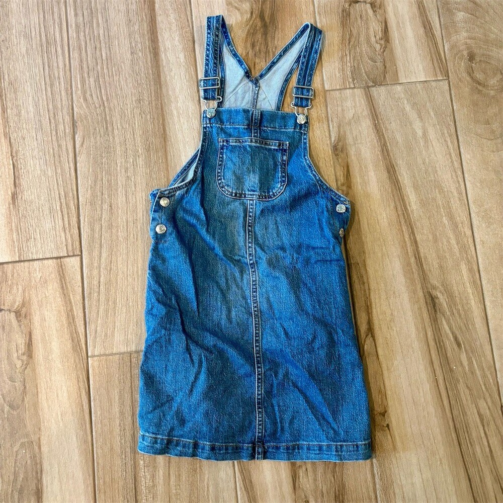 Cat & Jack Girls Denim Overall Jumper Dress Blue Adjustable Straps L 10/12